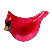 10" Red Cardinal Shape Glass Plate