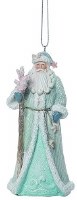 4" Blue Santa Holding a Staff and Shells Ornament