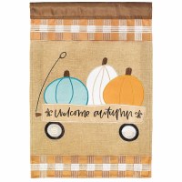 18" x 13" Mini "Welcome Autumn" Wagon Garden Flag