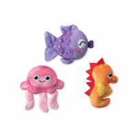 Set of Three Fish, Octopus, and Seahorse Dog Toys