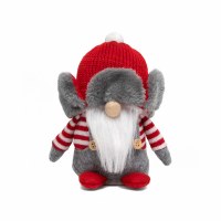6" Red and Gray Flap Hat Gnome