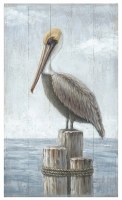 36" x 20" Pelican Perch Coastal Wood Wall Plaque