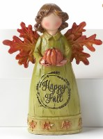 4" Fall Angel Holding a Pumpkin Fall and Thanksgiving Decoration