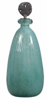 20" Aqua Glass Bottle With a Sand Dollar Top