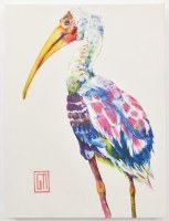 24" x 18" Colorful Coastal Ibis Canvas