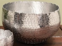 11" Round Silver Bowl With a Jagged Edge