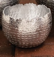 5" Round Silver Bowl With a Jagged Edge