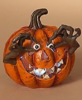 5" LED Metal Jack-O-Lantern With Hands Halloween Decoration