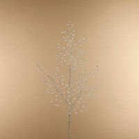 24" Faux Clear Beads Silver Branch