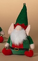 7" Solid Red and Green Plush Gnome