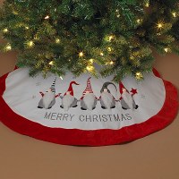 48" Tree Skirt With a Gnome Pattern