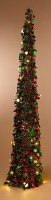 5' 5" Lit Red and Green Slim Pop-Up Christmas Tree
