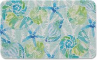 18" x 30" Isla Mona Coastal on a Cream Background Poly Linen Look Floor Mat