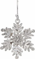 Silver Toned 3D Snowflake Earrings