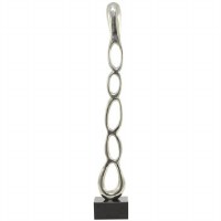 51" Silver Five Open Link Metal Sculpture