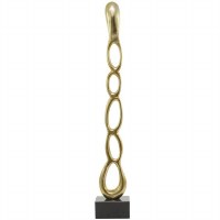 51" Gold Five Open Link Metal Sculpture