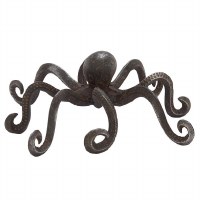 12" Black Octopus Sculpture