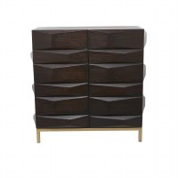 39" Dark Brown Two 3D Doors Cabinet