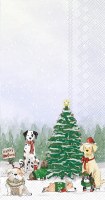 Christmas Dogs Next to a Tree Guest Towels