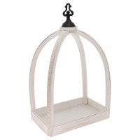 20" Whitewash Wood Arch Lantern