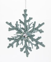 10" Blue Coral Snowflake Ornament