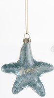 4" Glass "Peace" Starfish Ornament