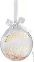 4" Glass "Warmest Wishes" Disk Ornament