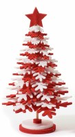 8" Red and White Felt Tree