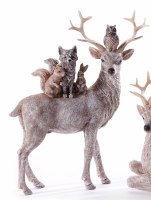 10" Polyresin Standing Deer With Animals