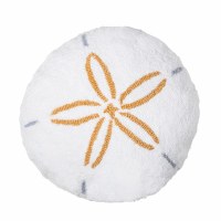 16" Round White Sand Dollar Decorative Pillow