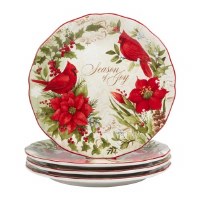 11" Round Season of Joy Cardinal Plate