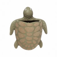 6" Sage and Beige Turtle Wall Pot