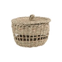 5" Seagrass Basket With a Lid