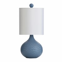 15" Blue Textured Ceramic Table Lamp