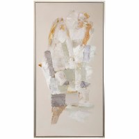 62" x 32" Neutral Abstract Canvas Framed