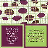 5" Square "Best Friends Don't Care If Your House is Clean." Double Sided Beverage Napkin