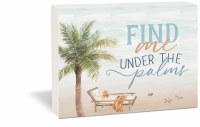 5" x 4" "Find Me Under the Palms" Palm Tree and Beach Chair Wall Plaque