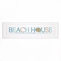 12" x 40" "Beach House Where Friends and Family Gather by the Shore" Wall Plaque