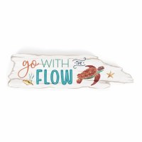 5" x 16" "Go With the Flow" Sea Turtle Wall Plaque