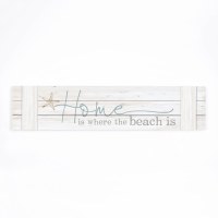 10" x 47" "Home is Where he Beach is" Wall Plaque