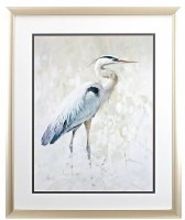 32" x 26" Blue Tail Heron Framed Print Under Glass
