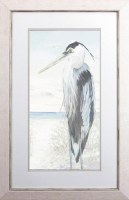 28" x 22" Beachside Heron 1 Framed Print Under Glass