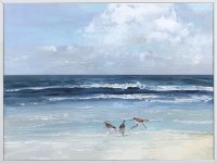 29" x 35" Beach Trio Canvas in a White Frame