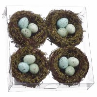 Box of Four Nests With Eggs