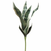 21" Faux Green and Gray Sansevieria Plant