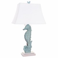 31" Turquoise Seahorse Facing the Right Table Lamp