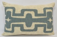 16" x 24" Ocean Blue and Natural Geometric Design Decorative Pillow