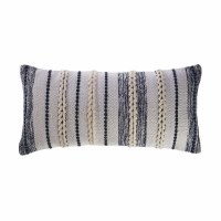 14" x 28" Navy and White Stripe Decorative Pillow