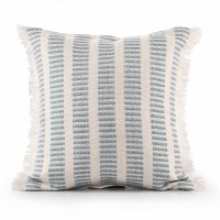 20" Sq Blue Stripe Decorative Pillow