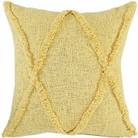 20" Sq Yellow "X" Decorative Pillow